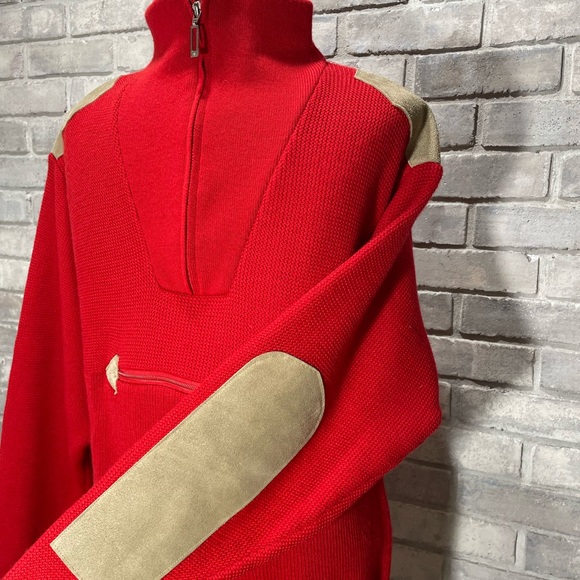 Vintage 80s Monod Sports - Half Zip Anorak Pocket - Wool Blend Sweater - Size L - Picture 5 of 11